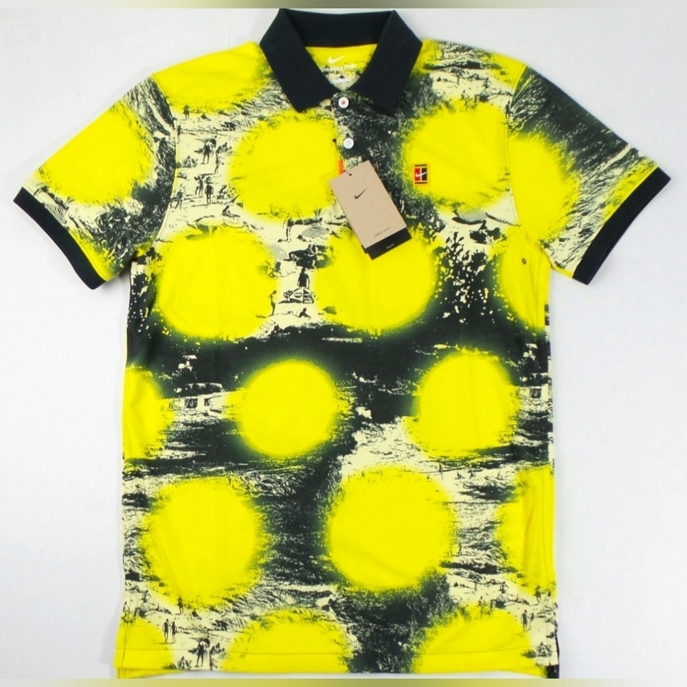 New The Nike Polo Opti Yellow Tennis Polo Shirt Size Mens S #DV9048-731